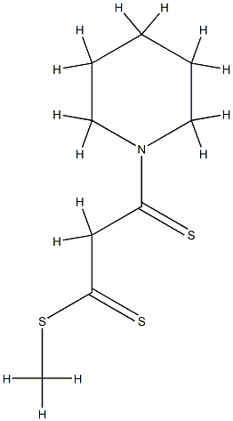 1-Piperidinepropane(dithioic)  acid,  -bta--thioxo-,  methyl  ester Struktur