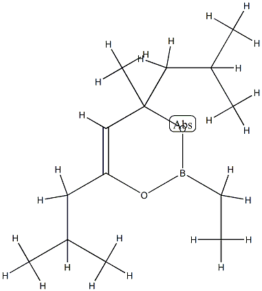 2-Ethyl-4-methyl-4,6-bis(2-methylpropyl)-4H-1,3,2-dioxaborin Struktur