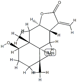 (1aR,9aS)-1a,2,4,4a,5,5aα,8aβ,9-Octahydro-4β-hydroxy-1aβ,4aβ-dimethyl-8-methylene-3H-oxireno[4a,5]naphtho[2,3-b]furan-7(8H)-one Struktur