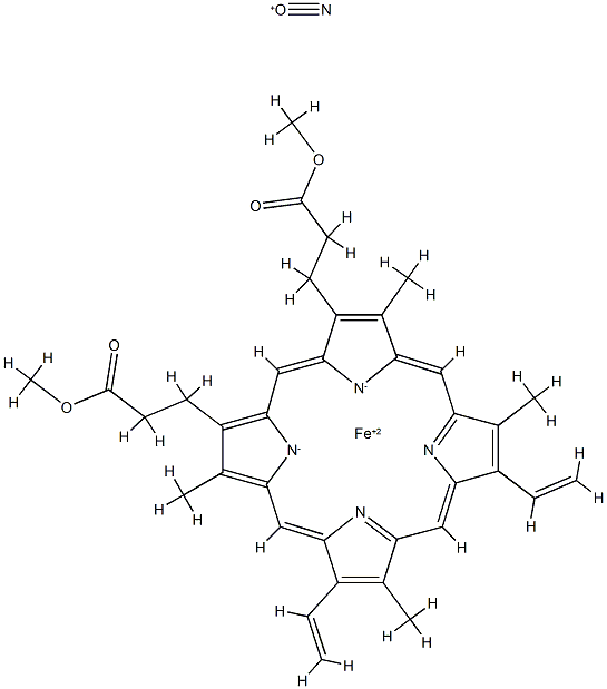 nitrosyl(protoporphyrin IX dimethyl ester)iron II Struktur