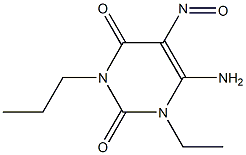 2,4(1H,3H)-Pyrimidinedione,6-amino-1-ethyl-5-nitroso-3-propyl-(9CI) Struktur