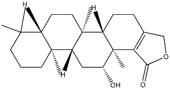 12β-Hydroxy-17-hydroxymethyl-4,4,8-trimethyl-D-homo-5α-androst-17-ene-17a-carboxylic acid 17a,17-lactone Struktur