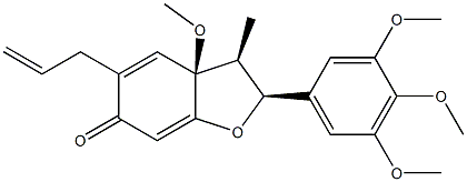 (2S)-3,3a-Dihydro-3aα-methoxy-3α-methyl-5-(2-propenyl)-2α-(3,4,5-trimethoxyphenyl)-6(2H)-benzofuranone Struktur