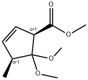 2-Cyclopentene-1-carboxylicacid,5,5-dimethoxy-4-methyl-,methylester,(1R,4S)-rel-(9CI) Struktur