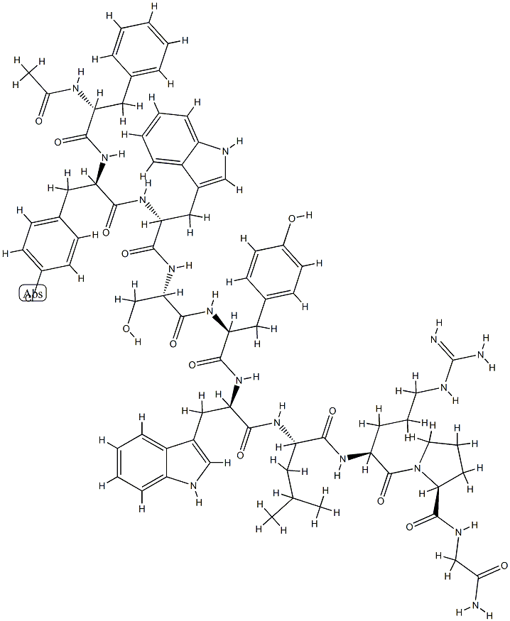 LHRH, Ac-dehydro-Phe(1)-dehydro-4-Cl-Phe(2)-dehydro-Trp(3,6)- Struktur