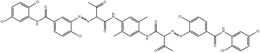 Benzamide, 3,3-(2,5-dimethyl-1,4-phenylene)bisimino(1-acetyl-2-oxo-2,1-ethanediyl)azobis4-chloro-N-(2,5-dichlorophenyl)- Struktur