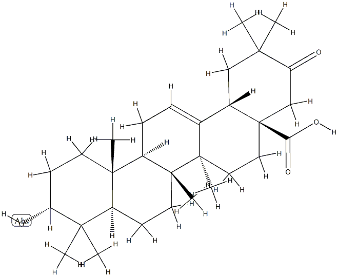 3α-Hydroxy-21-oxoolean-12-en-28-oic acid Struktur