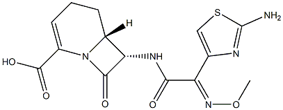 (6R)-7α-[[(2-Amino-4-thiazolyl)[(Z)-methoxyimino]acetyl]amino]-8-oxo-1-azabicyclo[4.2.0]oct-2-ene-2-carboxylic acid Struktur