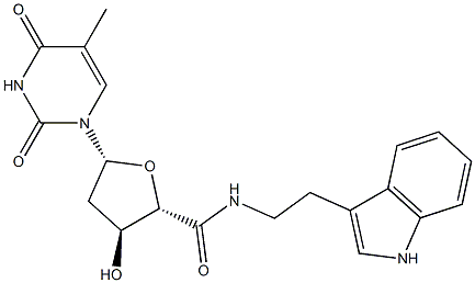 (5'-(tryptaminocarbonyl)-2'-deoxyribofuranosyl)thymine Struktur