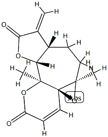 (4aR,5aR)-6,7,7aα,8,10aα,10b-Hexahydro-5a,10bβ-dimethyl-8-methylene-2H-furo[3',2':6,7]oxireno[2,3]cyclohepta[1,2-b]pyran-2,9(5aH)-dione Struktur