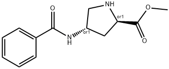 D-Proline, 4-(benzoylamino)-, methyl ester, (4S)-rel- (9CI) Struktur