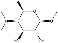 ba-D-Glucopyranoside, methyl 4,6-dideoxy-4-(dimethylamino)- (9CI) Struktur