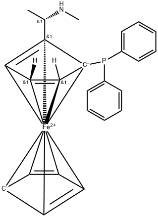 N-Methyl (R)-1-ferrocenyl-(S)-(2-diphenylphosphino)ethylamine Struktur