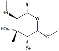 ba-L-Mannopyranoside, methyl 4,6-dideoxy-3-C-methyl-4-(methylamino)- (9CI) Struktur