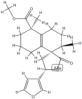 (3R,5S)-5-(3-Furyl)-3',4,4',5,5',6',7',8'-octahydro-2'α,5'-dimethyl-2-oxospiro[furan-3(2H),1'(2'H)-naphthalene]-5'α-carboxylic acid methyl ester Struktur