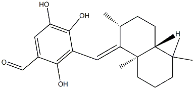 2,4,5-Trihydroxy-3-[[(1E,2R,4aR)-decahydro-2,5,5,8aα-tetramethylnaphthalen-1-ylidene]methyl]benzaldehyde Struktur