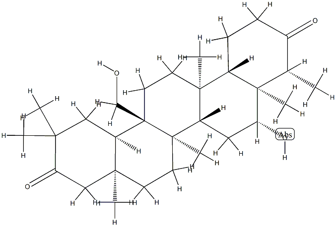 6β,27-Dihydroxy-D:A-friedooleanane-3,21-dione Struktur