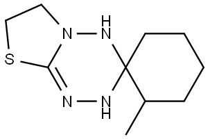 Spiro[cyclohexane-1,3(4H)-[2H]thiazolo[3,2-b][1,2,4,5]tetrazine], 6,7-dihydro-2-methyl- (9CI) Struktur