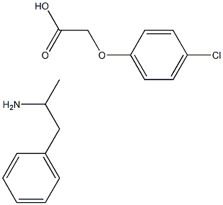 (p-chlorophenoxy)acetic acid, compound with (±)-alpha-methylphenethylamine (1:1) Struktur