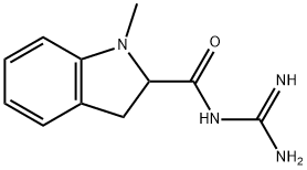 1H-Indole-2-carboxamide,N-(aminoiminomethyl)-2,3-dihydro-1-methyl-(9CI) Struktur