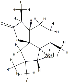 (1aR,2R,4aR,7aS,9aR)-3,4,4a,5,9,9a-Hexahydro-2,5α,9,9-tetramethyl-2H,8H-oxireno[1,7a]indeno[3a,4-b]furan-6-one Struktur