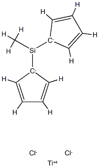 Titanium, dichloro(methylsilylenedi-pi-cyclopentadienyl)- Struktur