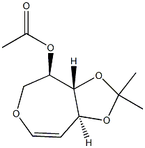 D-xylo-Hex-1-enitol, 1,6-anhydro-2-deoxy-3,4-O-(1-methylethylidene)-, acetate (9CI) Struktur