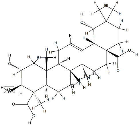 2α,3β,19α-Trihydroxyolean-12-ene-24,28-dioic acid Struktur