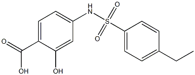 4-{[(4-ethylphenyl)sulfonyl]amino}-2-hydroxybenzoic acid Struktur