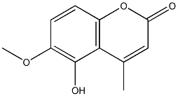 2H-1-Benzopyran-2-one,5-hydroxy-6-methoxy-4-methyl-(9CI) Struktur