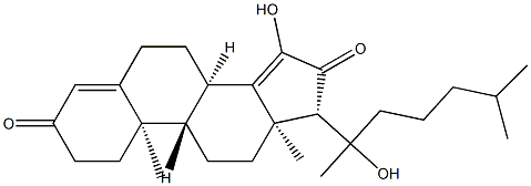 (20ξ)-15,20-Dihydroxycholesta-4,14-diene-3,16-dione Struktur