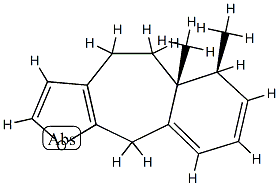 4H-Benzo(5,6)cyclohepta(1,2-b)furan, 5,5a,6,10-tetrahydro-5a,6-dimethy l-, (5aR,6S)-rel-(-)- Struktur