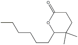 2H-Pyran-2-one,6-hexyltetrahydro-5,5-dimethyl-(9CI) Struktur