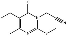 1(6H)-Pyrimidineacetonitrile,5-ethyl-4-methyl-2-(methylthio)-6-oxo-(9CI) Struktur