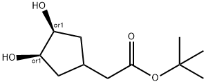 Cyclopentaneacetic acid, 3,4-dihydroxy-, 1,1-dimethylethyl ester, (3R,4S)-rel- (9CI) Struktur