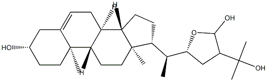 (22R,24ξ)-22,28-Epoxyergost-5-ene-3β,25,28-triol Struktur