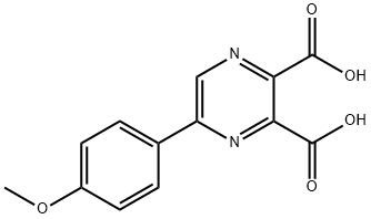 5-(4-Methoxy-phenyl)-pyrazine-2,3-dicarboxylic acid Struktur