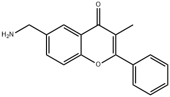 4H-1-Benzopyran-4-one,6-(aminomethyl)-3-methyl-2-phenyl-(9CI) Struktur