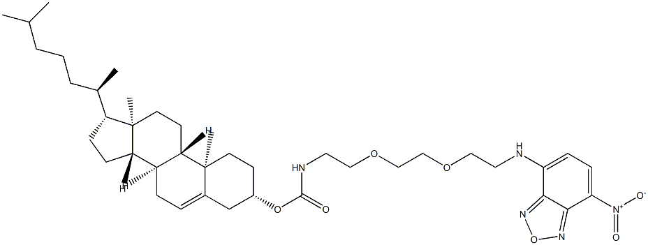 N(1)-cholesterylcarbamoyl-N(8)-(4-nitrobenzo-2-oxa-1,3-diazole)-3,6-dioxaoctyl-1,8-diamine Struktur