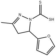 1H-Pyrazole-1-carbodithioicacid,5-(2-furanyl)-4,5-dihydro-3-methyl-(9CI) Struktur