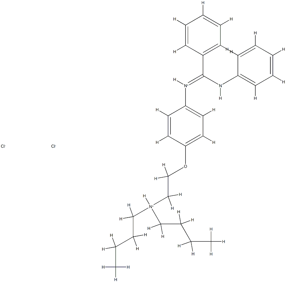 2-[4-(anilino-phenyl-methylidene)azaniumylphenoxy]ethyl-dibutyl-azaniu m dichloride Struktur