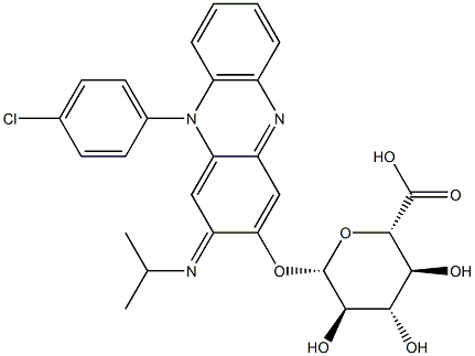 3-(beta-D-glucopyranosiduronic acid)-10-(4-chlorophenyl)-2,10-dihydro-2-isopropyliminophenazine Struktur