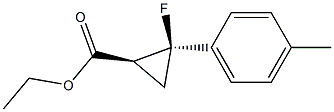 Cyclopropanecarboxylic acid, 2-fluoro-2-(4-methylphenyl)-, ethyl ester, (1R,2R)-rel- (9CI) Struktur