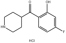 (4-fluoro-2-hydroxyphenyl)-4-piperidinyl-Methanone, hydrochloride (1:1) Struktur