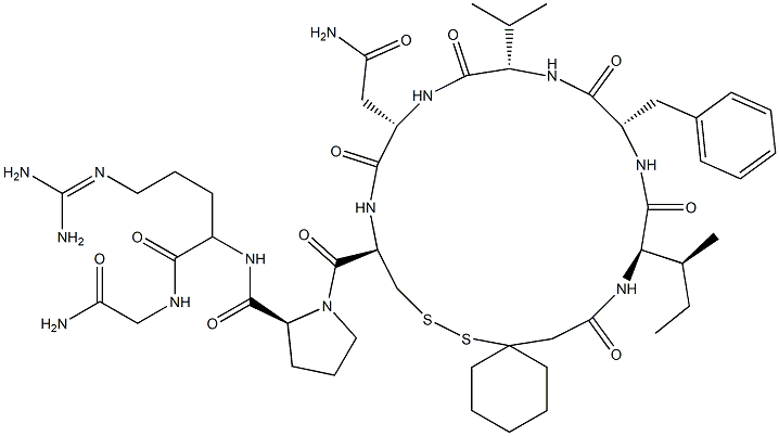 argipressin, (1-mercaptocyclohexaneacetic acid)(1)-Ile(2)-Val(4)- Struktur