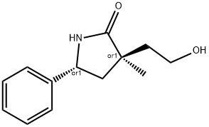 2-Pyrrolidinone,3-(2-hydroxyethyl)-3-methyl-5-phenyl-,(3R,5R)-rel-(9CI) Struktur