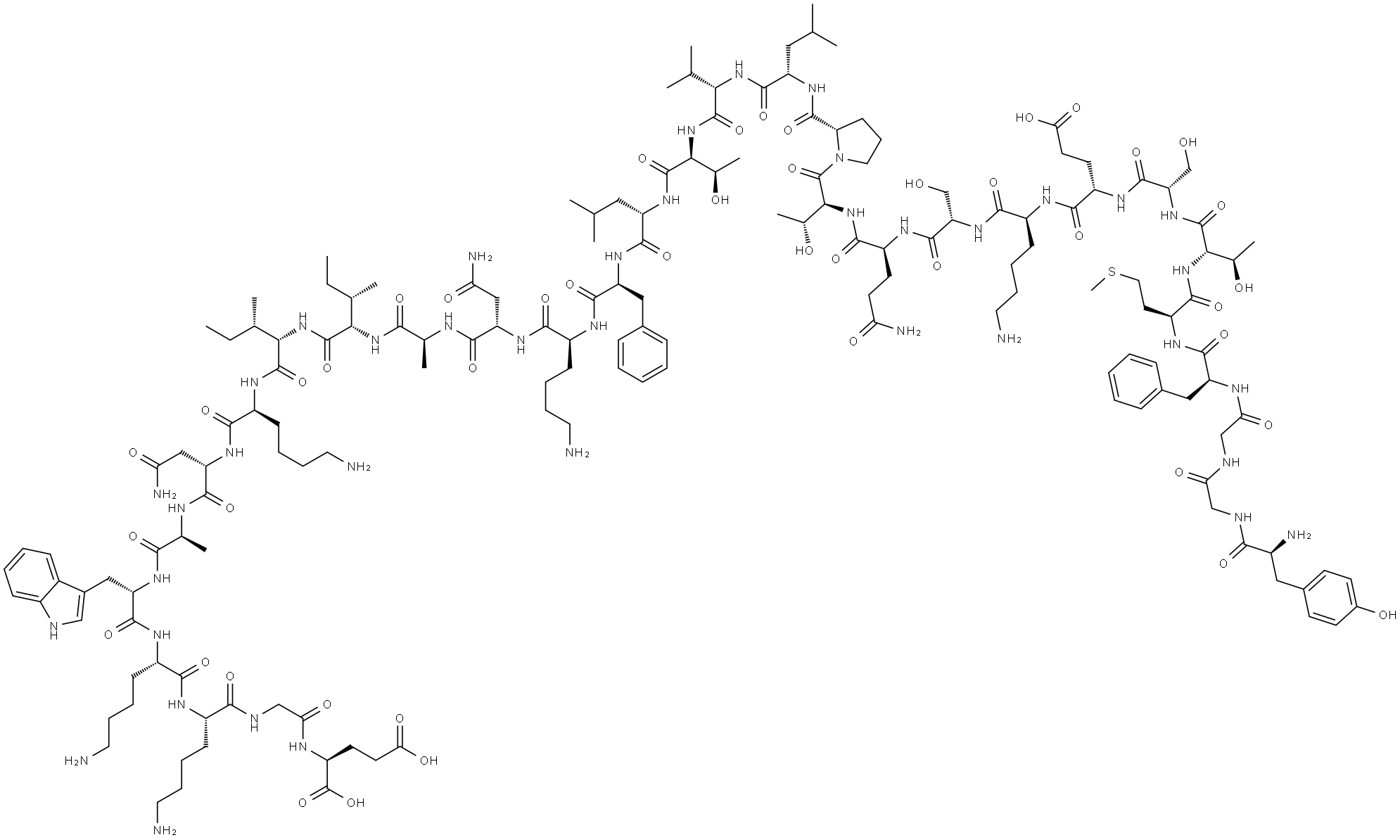 beta-endorphin, Trp(27) Struktur