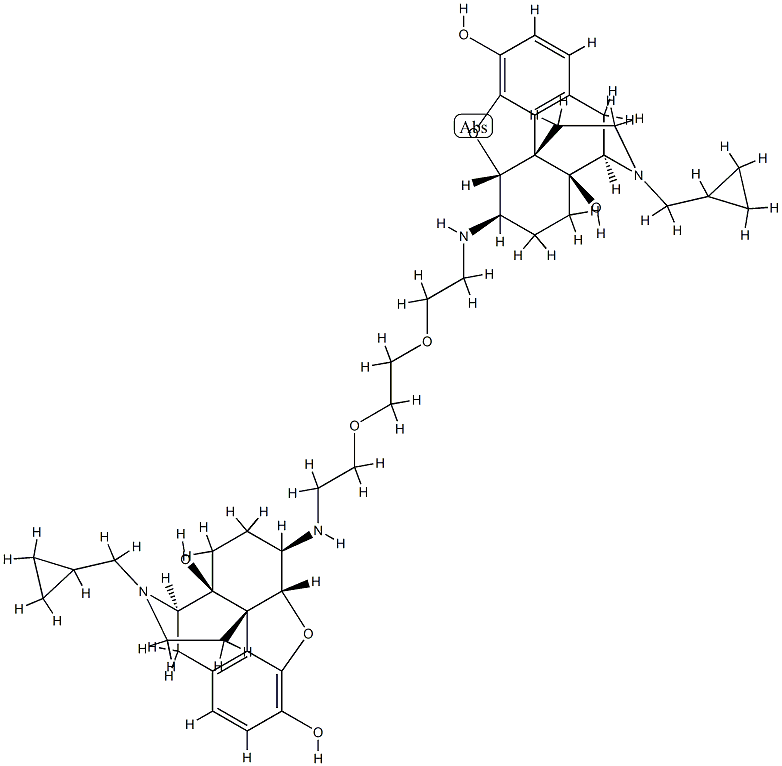 6,6'-(ethylenebis(oxyethyleneimino))bis(17-cyclopropylmethyl)-4,5-epoxymorphinan-3,14-diol Struktur