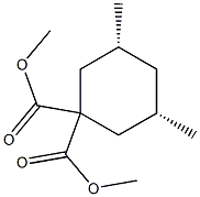 1,1-Cyclohexanedicarboxylicacid,3,5-dimethyl-,dimethylester,(3R,5S)-rel-(9CI) Struktur