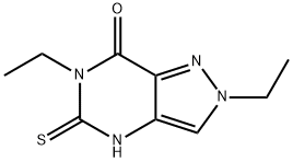 7H-Pyrazolo[4,3-d]pyrimidin-7-one,2,6-diethyl-2,4,5,6-tetrahydro-5-thioxo-(9CI) Struktur